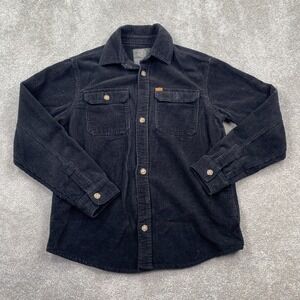 Buffalo David Bitton Button Up Corduroy Shacket Long Sleeves Men's Size S Black